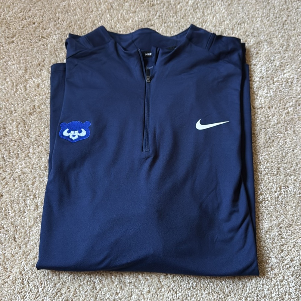 Nike Blue Lightweight Shirt Jacket with Quarter-Zip